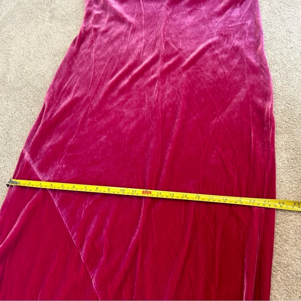 Banana Republic Rita Velvet spaghetti strap Maxi Dress in fuchsia pink Sz XL NWT - Picture 12 of 13